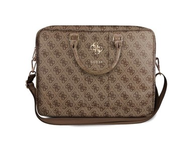 Mochila Guess 4G com logo grande para laptop de 16 polegadas - marrom
