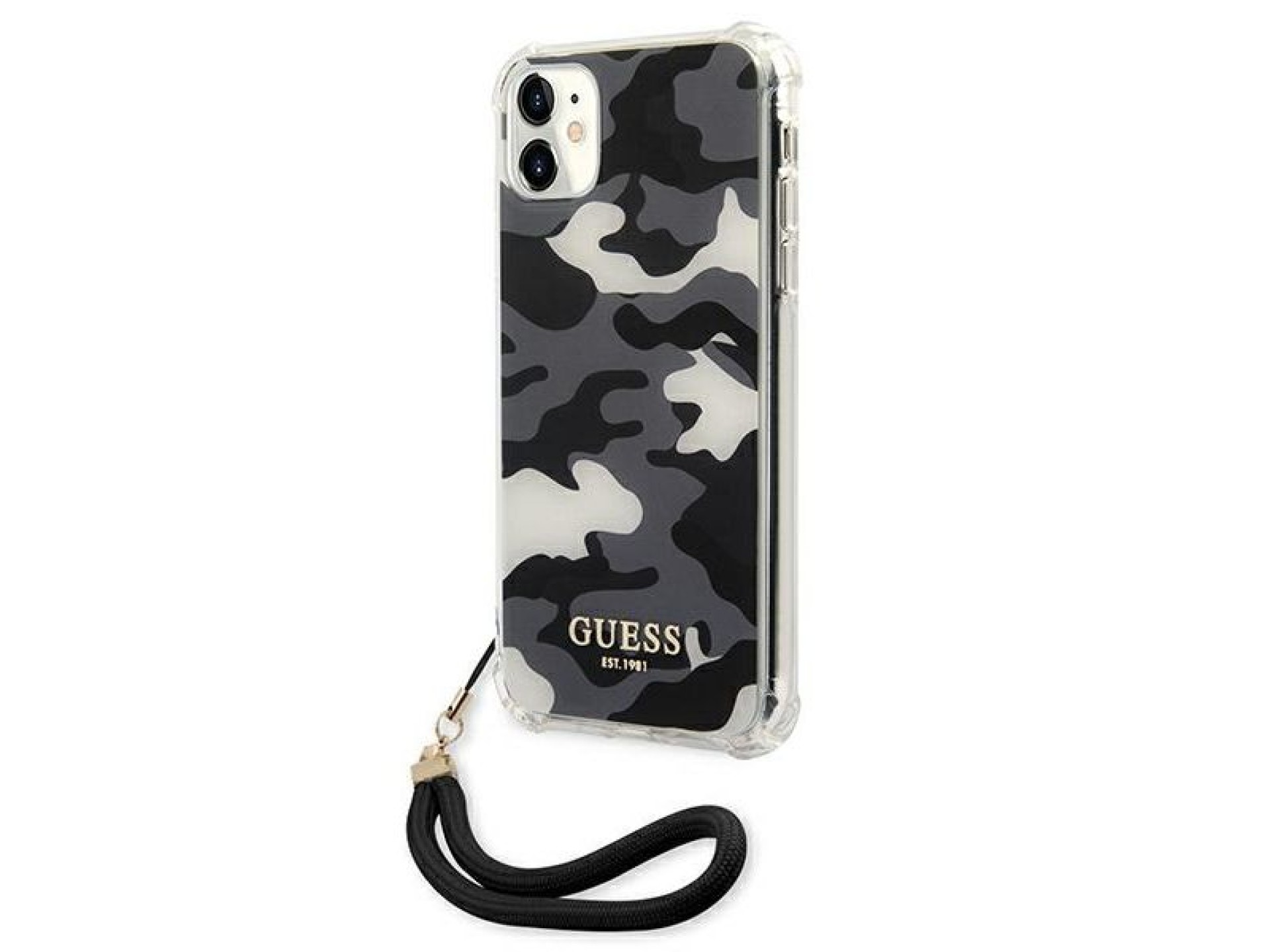 Capa rígida preta/preta Guess GUHCN61KSARBK para iPhone 11 6.1