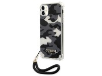Capa rígida preta/preta Guess GUHCN61KSARBK para iPhone 11 6.1" / Xr, coleção Camuflada Capa rígida preta/preta Guess GUHCN61KSARBK para iPhone 11 6.1" / Xr, coleção Camuflada