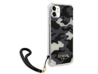 Capa rígida preta/preta Guess GUHCN61KSARBK para iPhone 11 6.1" / Xr, coleção Camuflada Capa rígida preta/preta Guess GUHCN61KSARBK para iPhone 11 6.1" / Xr, coleção Camuflada