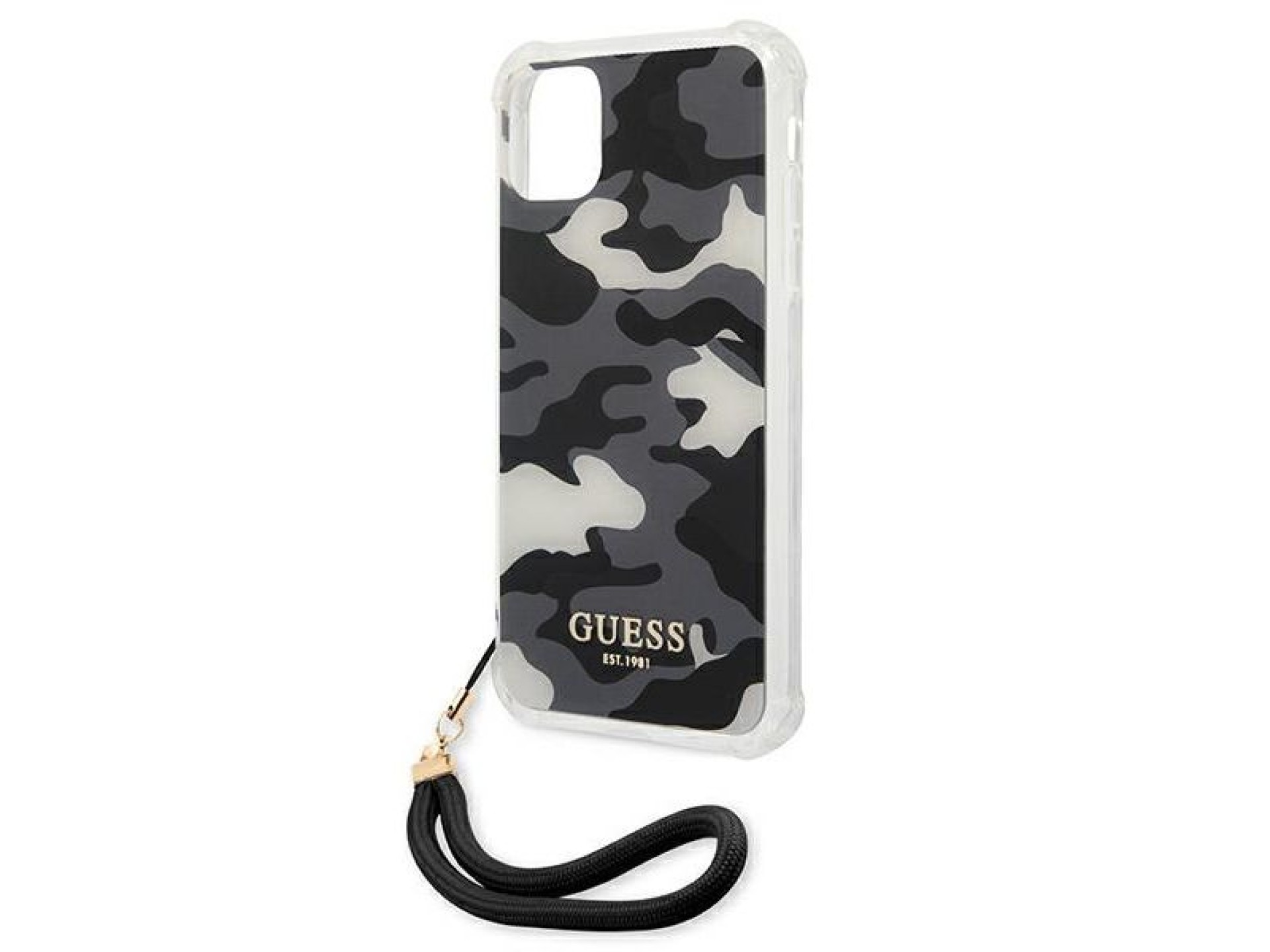 Capa rígida preta/preta Guess GUHCN61KSARBK para iPhone 11 6.1