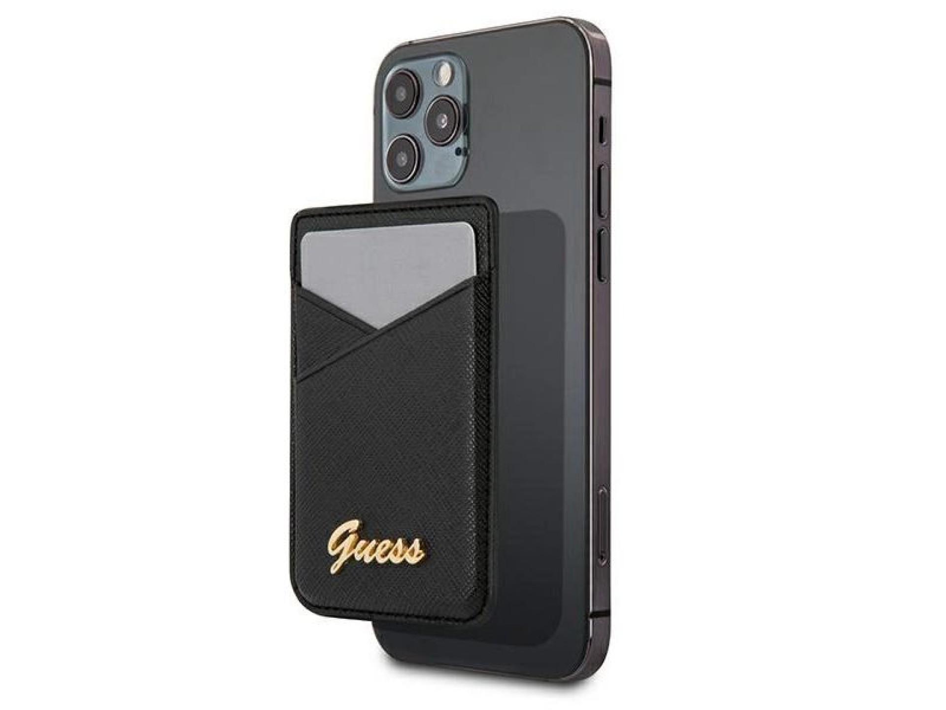 Guess Saffiano MagSafe Wallet - Black