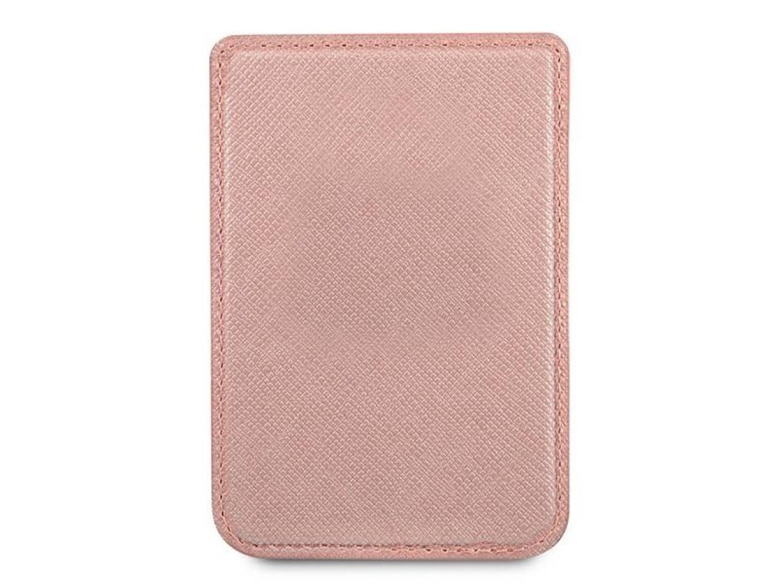 Porta-cartões Guess Wallet GUWMSSASLPI MagSafe Saffiano rosa/rosa