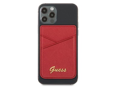 Carteira Guess com compartimento para cart�es GUWMSSASLRE MagSafe Saffiano vermelha/vermelha