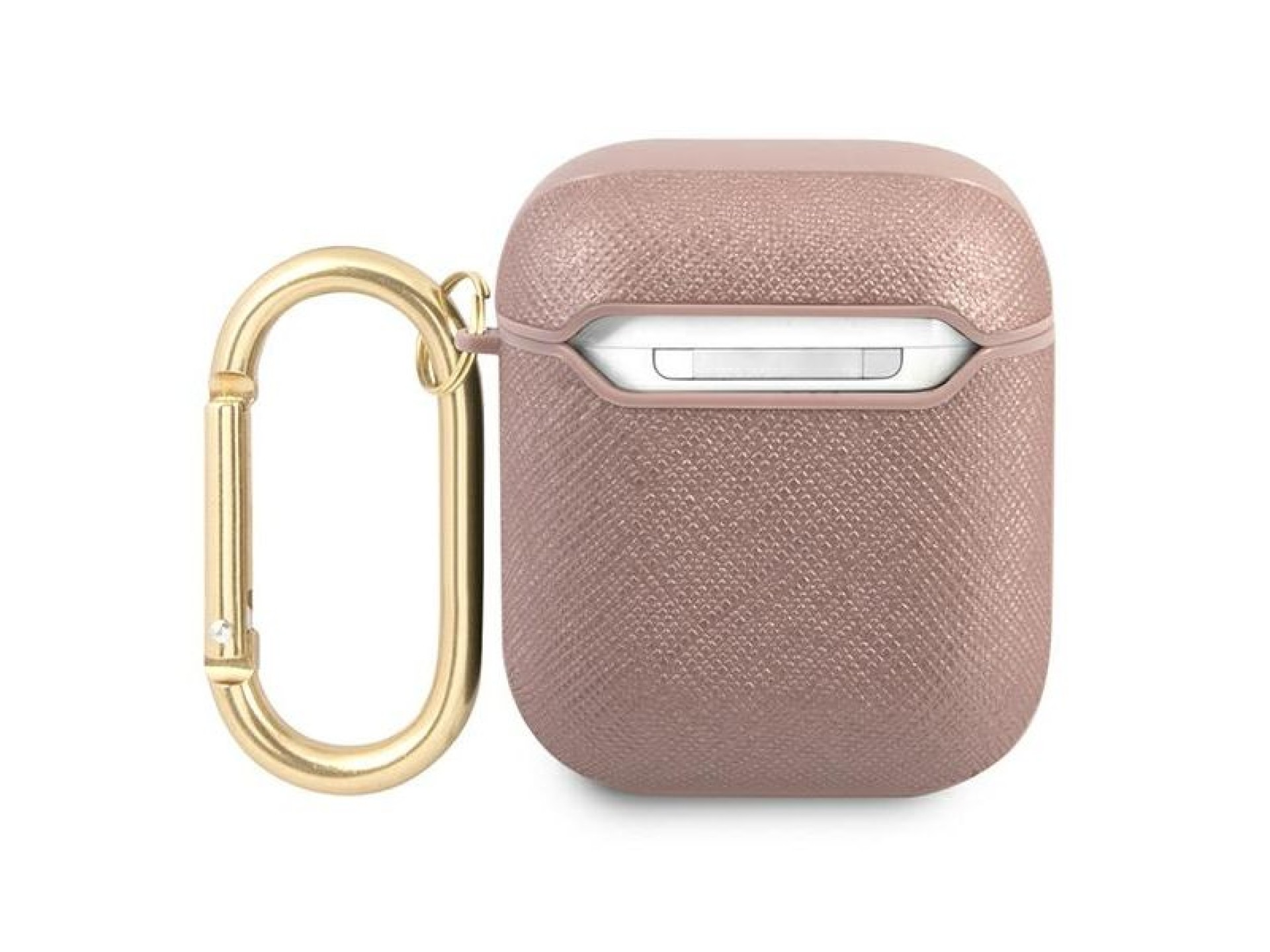 Capa para AirPods Guess GUA2SASMP rosa/rosa com estampa Saffiano Script Metal Collection