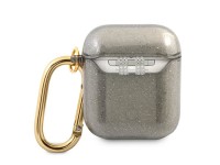 Capa para AirPods Guess GUA2UCG4GK, preta/preta com glitter.