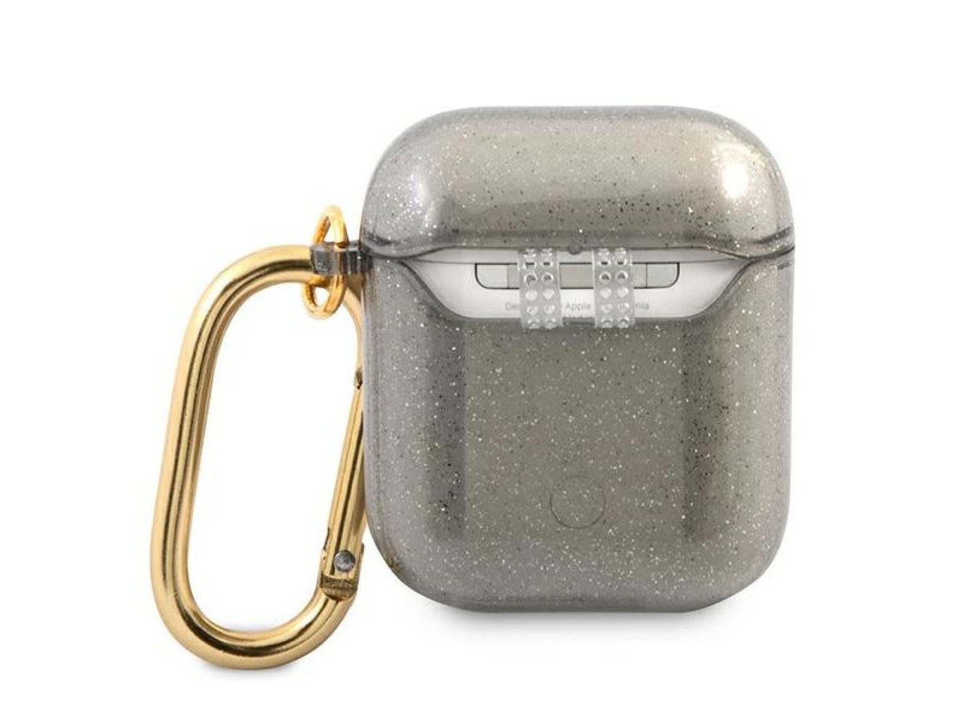 Capa para AirPods Guess GUA2UCG4GK, preta/preta com glitter.