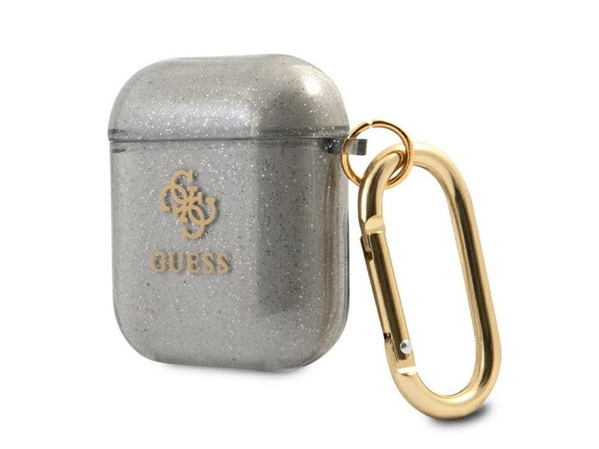 Capa para AirPods Guess GUA2UCG4GK, preta/preta com glitter.