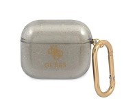 Funda Guess GUA3UCG4GK para AirPods 3, color negro/negro, colección Glitter. Funda Guess GUA3UCG4GK para AirPods 3, color negro/negro, colección Glitter.