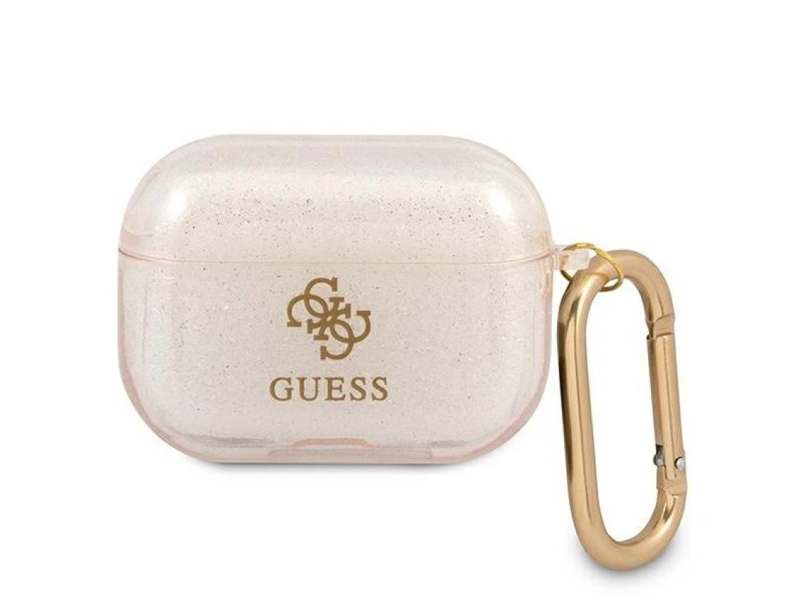 Capa para AirPods Pro Guess GUAPUCG4GD dourada/coleção glitter dourado