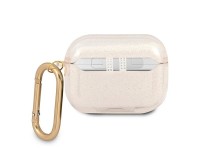 Capa para AirPods Pro Guess GUAPUCG4GD dourada/coleção glitter dourado Capa para AirPods Pro Guess GUAPUCG4GD dourada/coleção glitter dourado