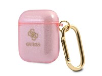Capa para AirPods Guess GUA2UCG4GP rosa/coleção glitter rosa Capa para AirPods Guess GUA2UCG4GP rosa/coleção glitter rosa