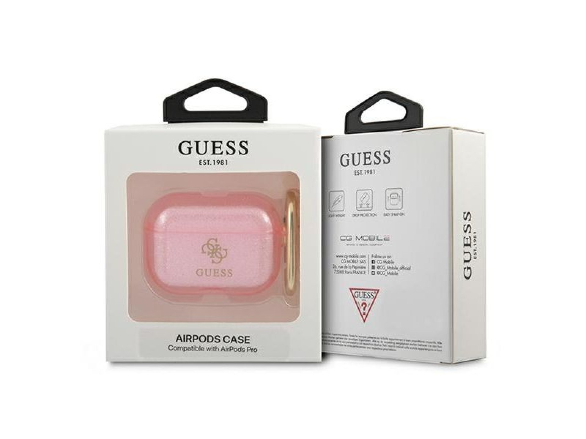 Capa para AirPods Pro Guess GUAPUCG4GP rosa/coleção glitter rosa