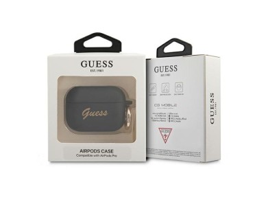 Guess GUAPSSSK AirPods Pro cover black/black Silicone Vintage Script Guess GUAPSSSK AirPods Pro cover black/black Silicone Vintage Script