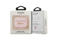 Guess GUAPSSSI AirPods Pro cover pink/pink Silicone Vintage Script Guess GUAPSSSI AirPods Pro cover pink/pink Silicone Vintage Script