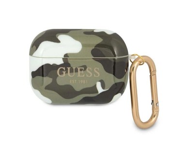 Capa Guess GUAPUCAMA para AirPods Pro, cole��o Camuflada verde/c�qui