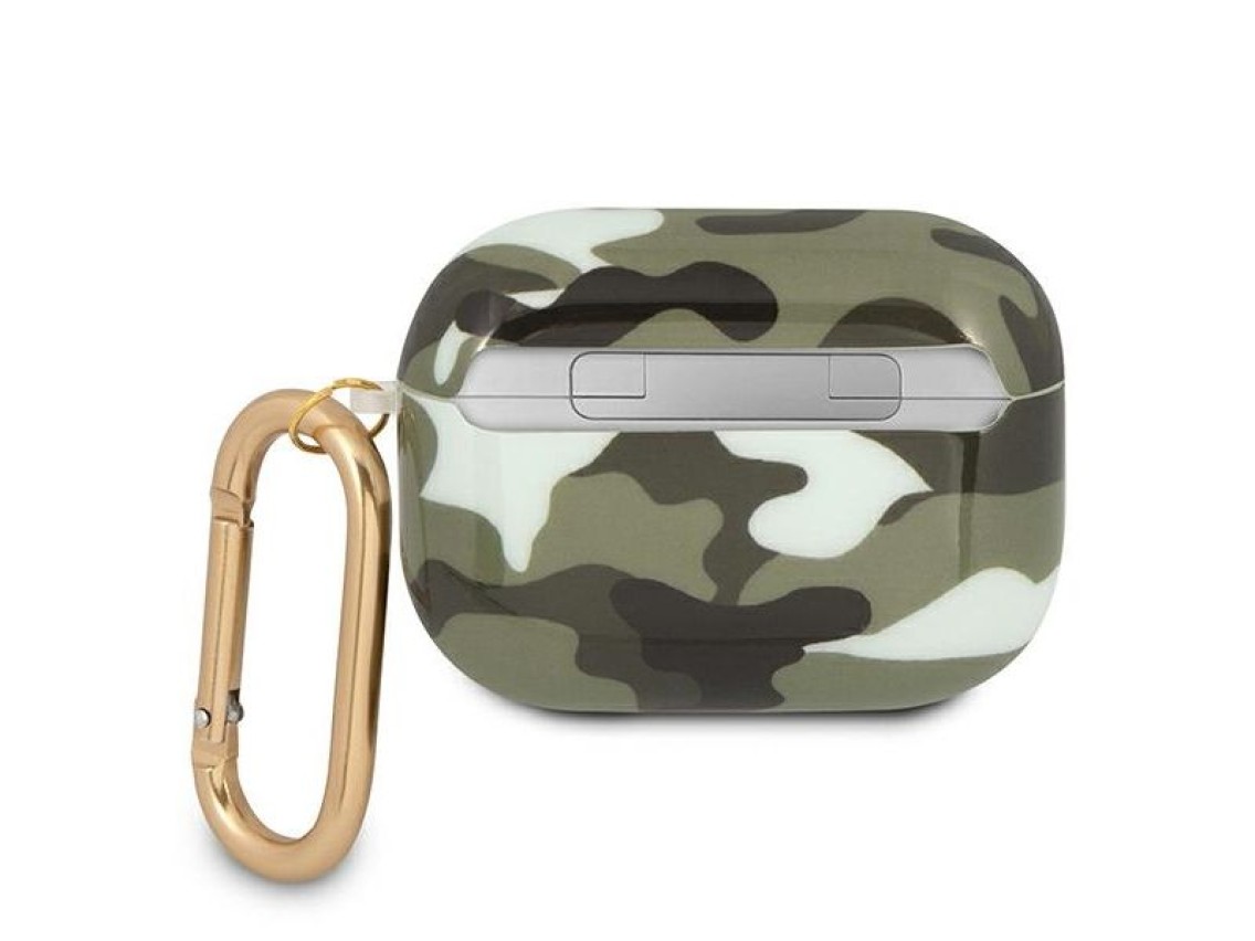 Capa Guess GUAPUCAMA para AirPods Pro, coleção Camuflada verde/cáqui