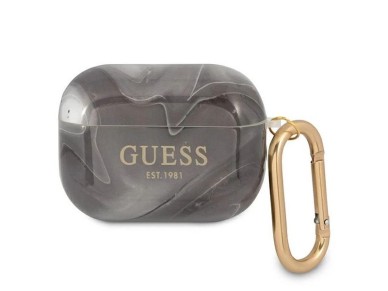 Capa para AirPods Pro Guess GUAPUNMK, cole��o m�rmore preto/preto