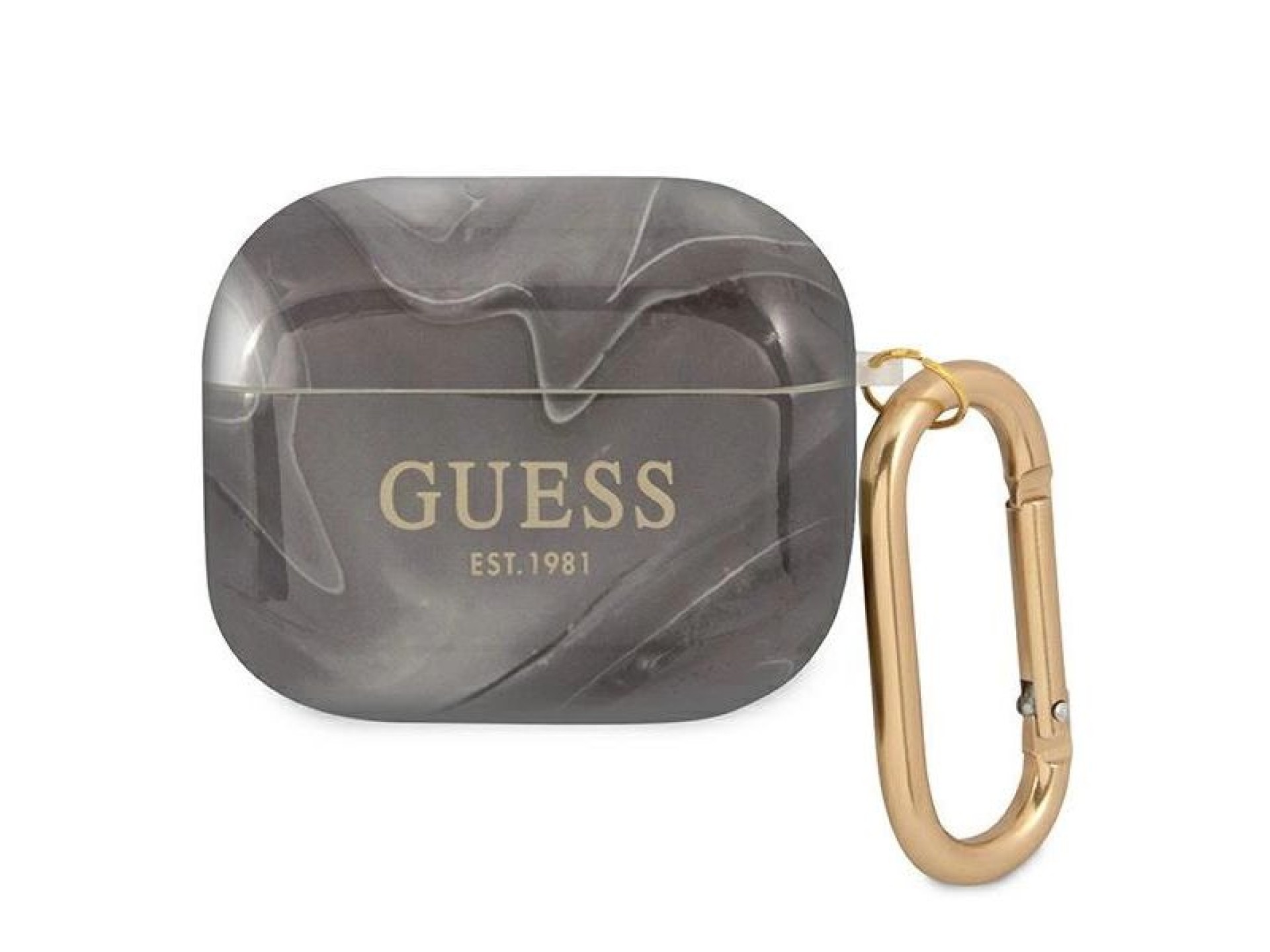 Capa para AirPods 3 Guess GUA3UNMK, coleção mármore preto/preto