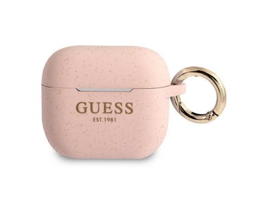 Capa para AirPods 3 Guess GUA3SGGEP rosa/rosa com glitter de silicone