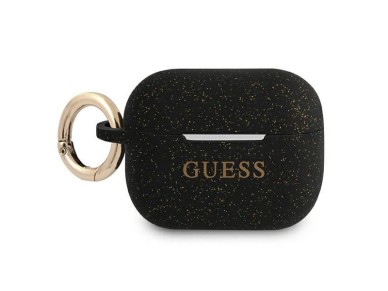 Capa de silicone com glitter da Guess para AirPods Pro - Preta Capa de silicone com glitter da Guess para AirPods Pro - Preta
