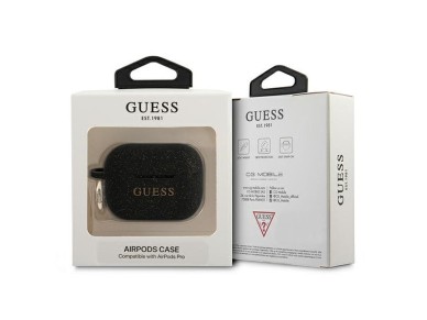Capa de silicone com glitter da Guess para AirPods Pro - Preta