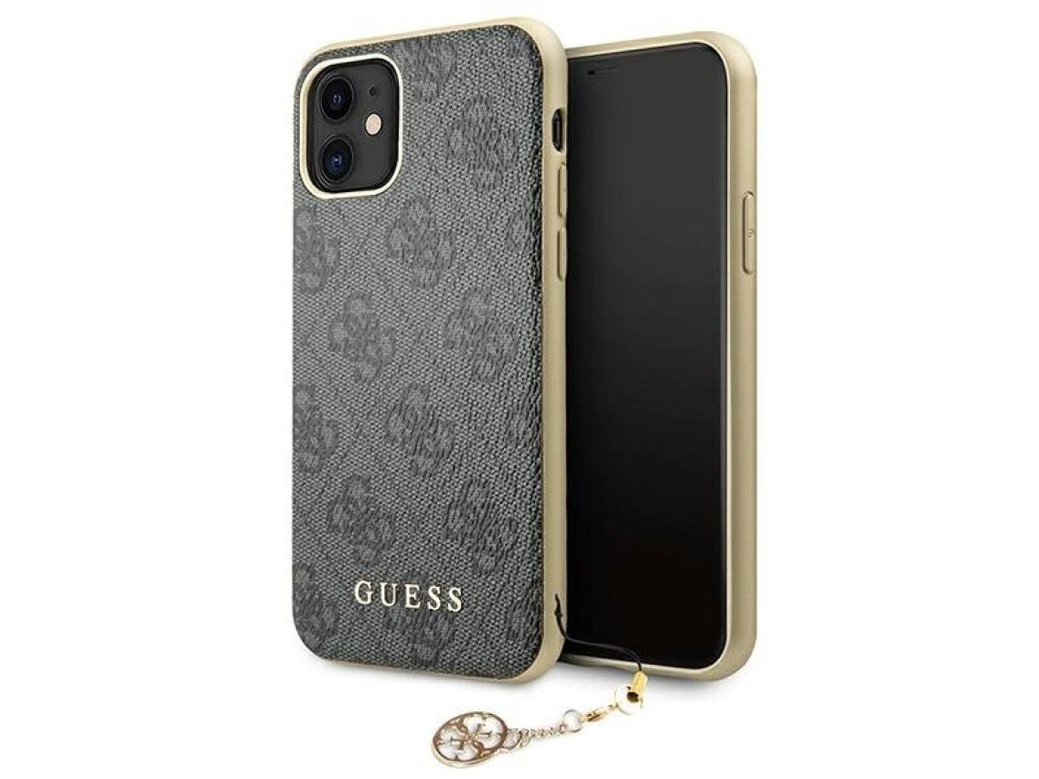 Guess GUHCN61GF4GGR iPhone 11 6.1" / Xr grey/gray hard case 4G Charms Collection