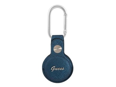 Capa para Guess Saffiano Vintage Script AirTag - azul