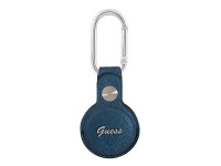 Capa para Guess Saffiano Vintage Script AirTag - azul