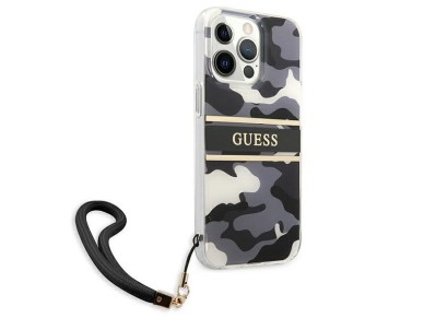 Funda r�gida Guess GUHCP13LKCABBK para iPhone 13 Pro / 13 de 6,1" en color negro/negro, con correa d