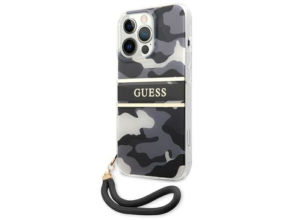 Guess GUHCP13XKCABBK iPhone 13 Pro Max 6.7" black/black hardcase Camo Strap Collection