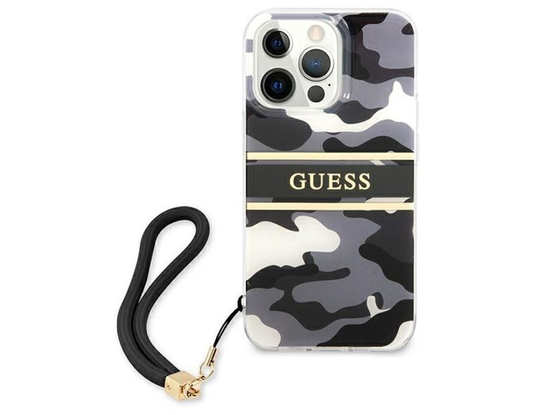 Guess GUHCP13XKCABBK iPhone 13 Pro Max 6.7" black/black hardcase Camo Strap Collection
