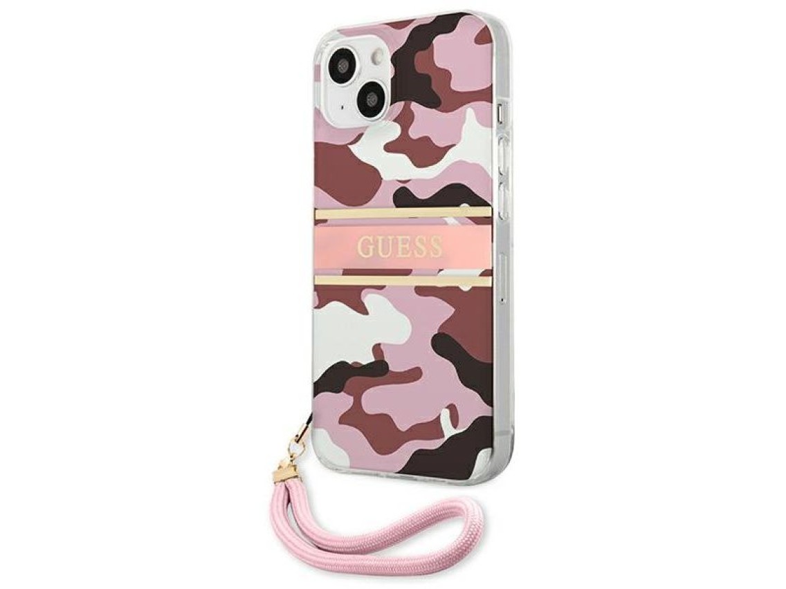 Guess GUHCP13MKCABPI iPhone 13 6.1" pink/pink hardcase Camo Strap Collection