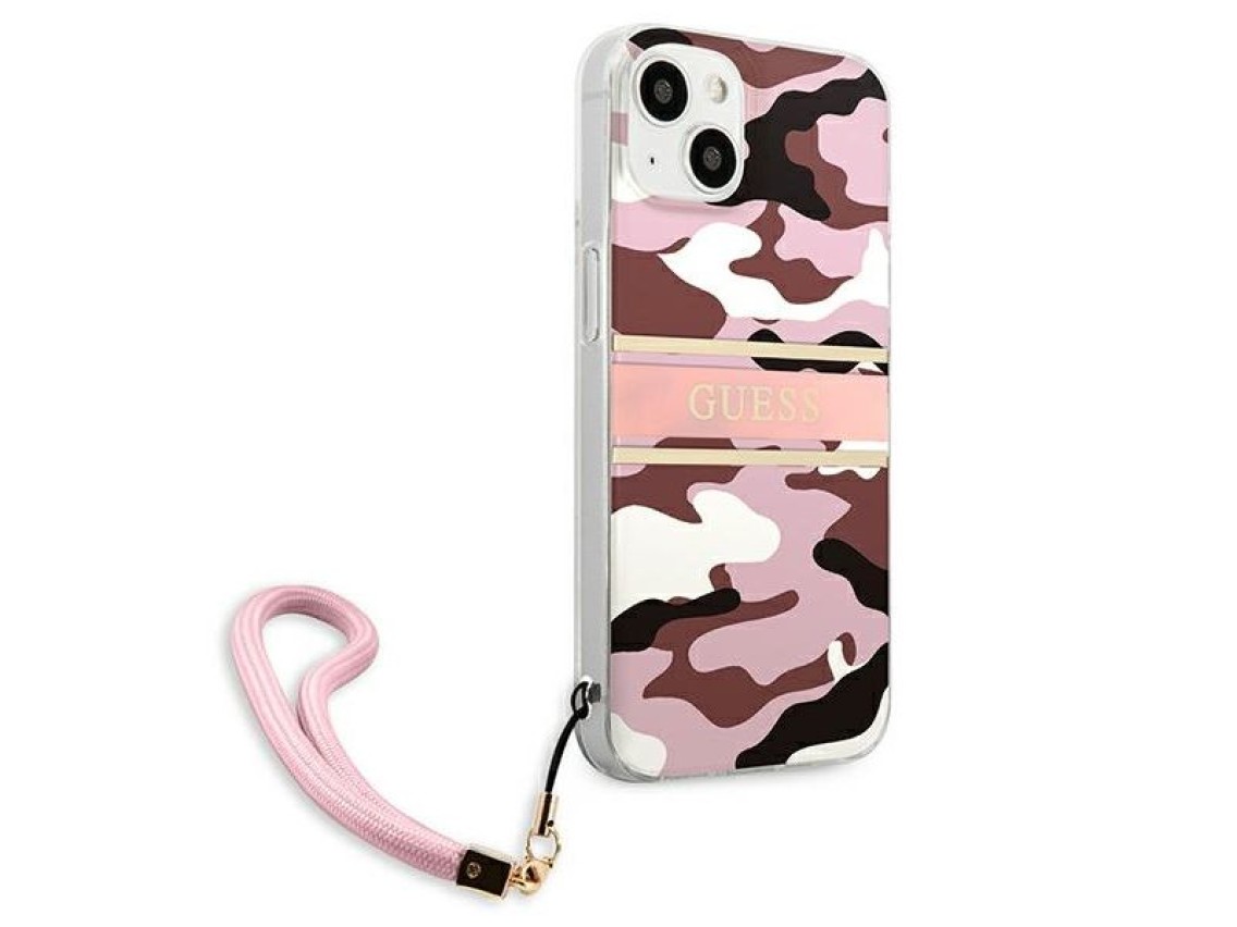 Guess GUHCP13MKCABPI iPhone 13 6.1" pink/pink hardcase Camo Strap Collection