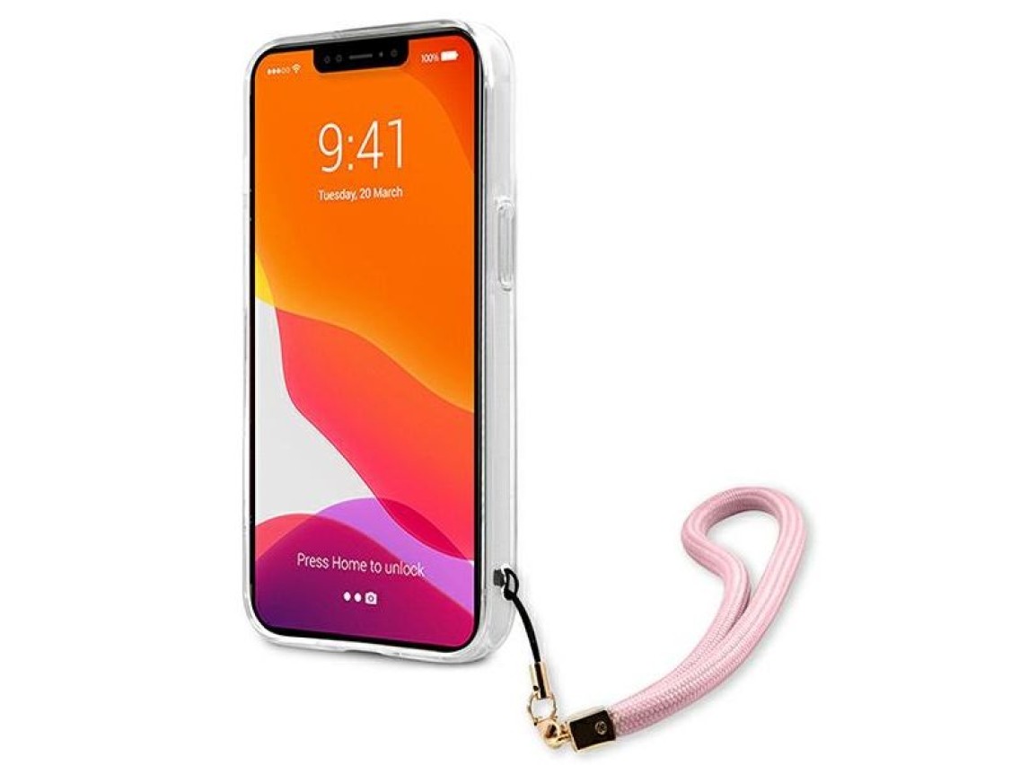 Guess GUHCP13MKCABPI iPhone 13 6.1" pink/pink hardcase Camo Strap Collection