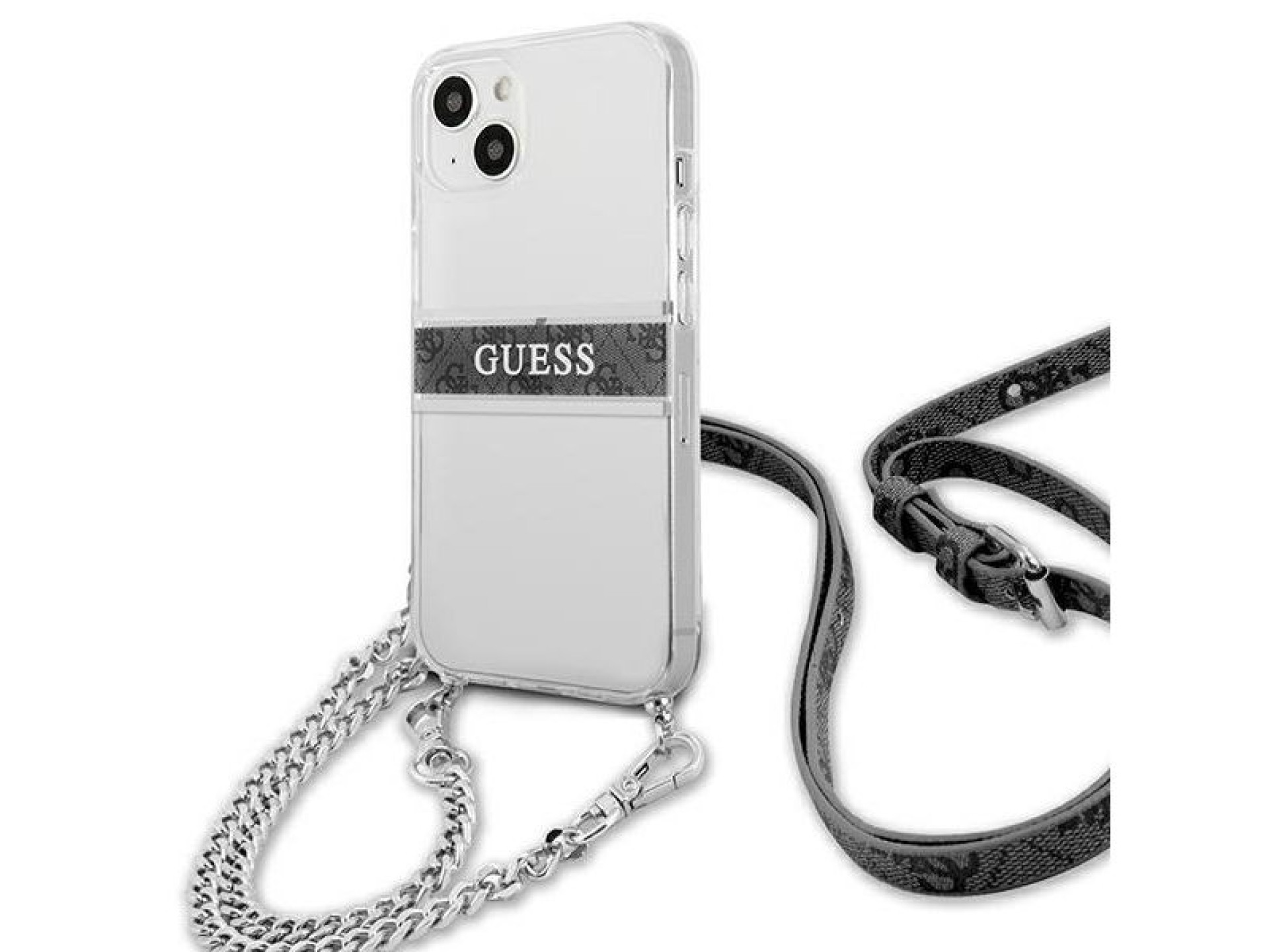 Capa rígida transparente Guess GUHCP13SKC4GBSI para iPhone 13 mini 5.4