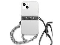 Capa rígida transparente Guess GUHCP13SKC4GBSI para iPhone 13 mini 5.4" 4G, com alça cinza e corrent Capa rígida transparente Guess GUHCP13SKC4GBSI para iPhone 13 mini 5.4" 4G, com alça cinza e corrent