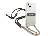Funda rígida transparente Guess GUHCP13SKC4GBGO para iPhone 13 mini de 5,4" con correa marrón y cade Funda rígida transparente Guess GUHCP13SKC4GBGO para iPhone 13 mini de 5,4" con correa marrón y cade