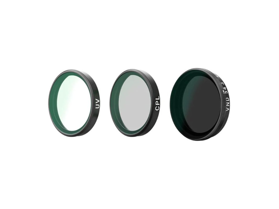 Conjunto de filtros Telesin CPL/VND8/UV para DJI Osmo Action 6 (3 peças).