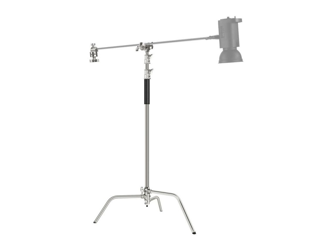 Soporte NEEWER SC320 de 320 cm con estructura en C de acero inoxidable y brazo extensible.