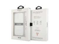 Funda rígida transparente Guess GUHCP13SKB4GGR para iPhone 13 mini de 5,4" con correa gris y dije. Funda rígida transparente Guess GUHCP13SKB4GGR para iPhone 13 mini de 5,4" con correa gris y dije.