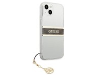 Guess GUHCP13SKB4GBR iPhone 13 mini 5.4" Transparent hardcase 4G Brown Strap Charm Guess GUHCP13SKB4GBR iPhone 13 mini 5.4" Transparent hardcase 4G Brown Strap Charm