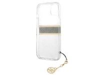 Guess GUHCP13SKB4GBR iPhone 13 mini 5.4" Transparent hardcase 4G Brown Strap Charm Guess GUHCP13SKB4GBR iPhone 13 mini 5.4" Transparent hardcase 4G Brown Strap Charm