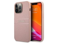 Capa rígida rosa/rosa com listras Saffiano Guess GUHCP13XPSASBPI para iPhone 13 Pro Max 6.7" Capa rígida rosa/rosa com listras Saffiano Guess GUHCP13XPSASBPI para iPhone 13 Pro Max 6.7"