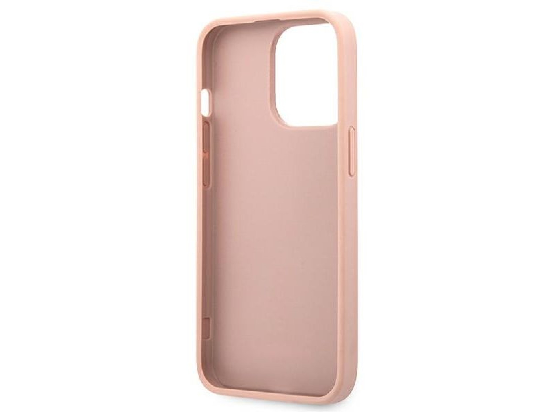 Capa rígida rosa/rosa com listras Saffiano Guess GUHCP13XPSASBPI para iPhone 13 Pro Max 6.7