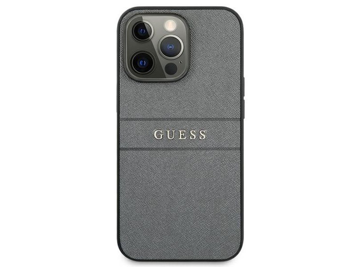 Correa Guess GUHCP13LPSASBGR para iPhone 13 Pro / 13 de 6,1" gris/gris Saffiano
