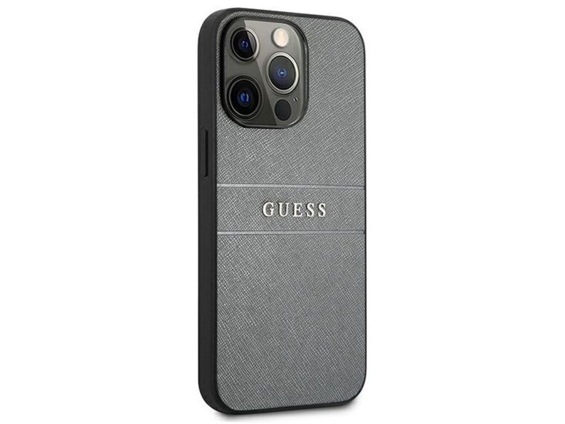 Correa Guess GUHCP13LPSASBGR para iPhone 13 Pro / 13 de 6,1" gris/gris Saffiano