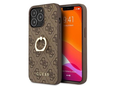 Guess GUHCP13L4GMRBR iPhone 13 Pro / 13 6.1" brown/brown hardcase 4G with ring stand Guess GUHCP13L4GMRBR iPhone 13 Pro / 13 6.1" brown/brown hardcase 4G with ring stand