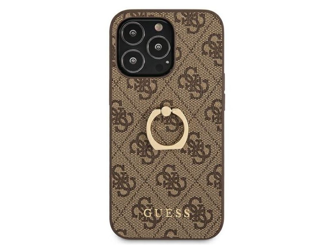 Capa rígida Guess GUHCP13L4GMRBR para iPhone 13 Pro / 13 de 6,1" marrom/marrom 4G com suporte de ane