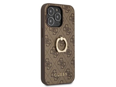Guess GUHCP13L4GMRBR iPhone 13 Pro / 13 6.1" brown/brown hardcase 4G with ring stand Guess GUHCP13L4GMRBR iPhone 13 Pro / 13 6.1" brown/brown hardcase 4G with ring stand
